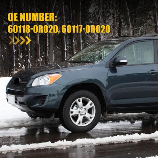 2x For TOYOTA For RAV4 09-12 Mirror Corner Triangle Trim Cover Black Plastic EKK