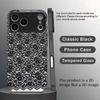 Moderne Schwarze Spitze Floral Handyhülle Handys für iPhone 17 Pro Max Hülle Glas für iPhone 17 16 15 14 13 12 11pm Pro Plus