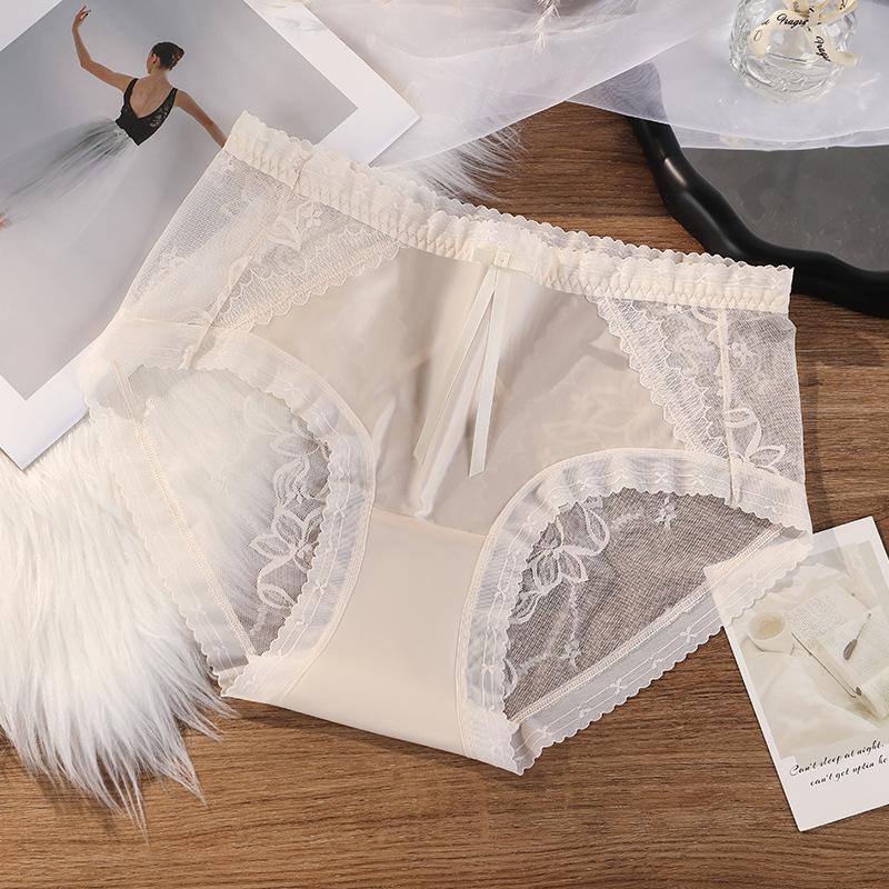 

Large Size Hollow Lace Panties Silk Sexy Pure Desire Triangle Women’s Panties XL шампанського