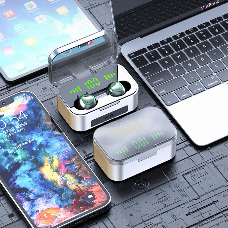 Drahtloses Bluetooth-Headset TWS Großer Bildschirm Intelligente Nummer zeigte Ohr-Ohr-Atmungslicht-Sport-Headset