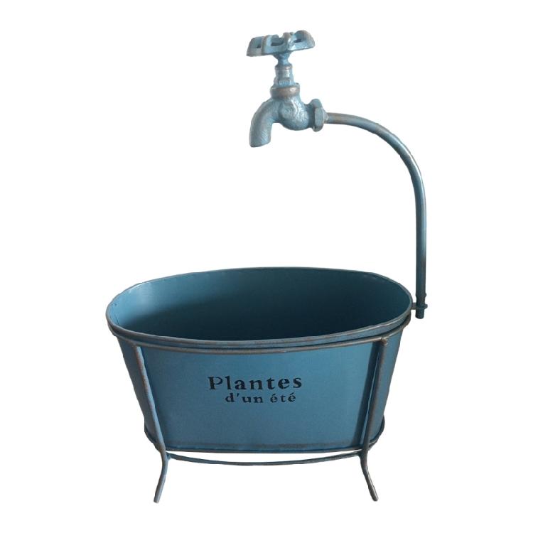 Green Ovals Planter With Decorative Spout High Leg Flower Stand Outdoor Planter For Garden Balcony