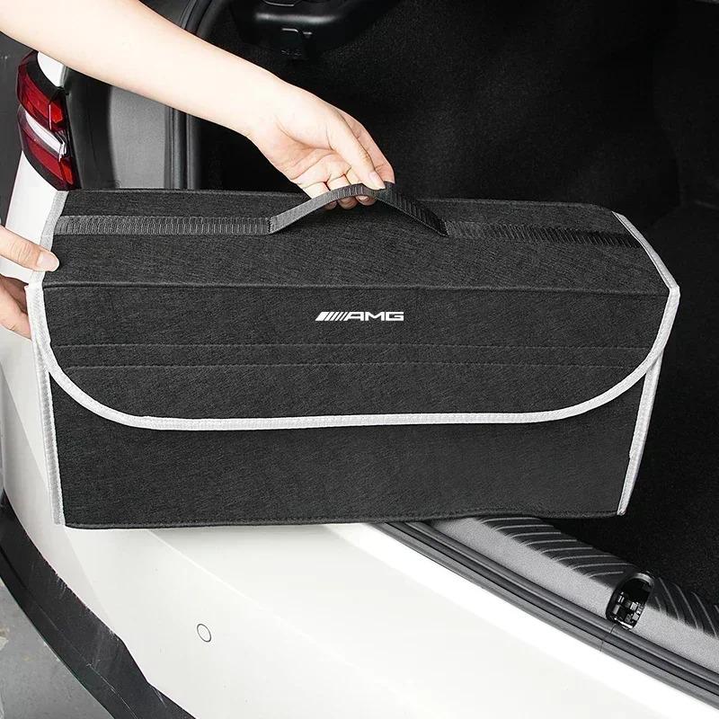 Car Trunk Storage Bag Organizer Foldable Stowing Tidying Container Box For Mercedes Benz AMG A B C E Class A180 CLK CLA GLC GLK GI7