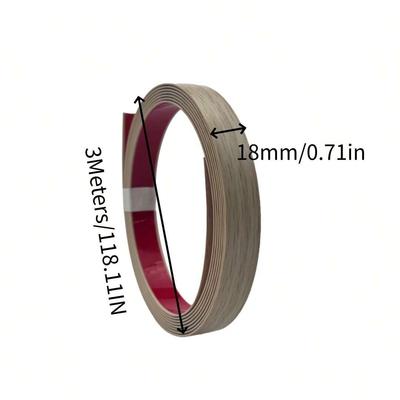1PC 118.11inch Furniture Edge Banding Strip Sealing Tape Adhesive Wood Veneer Sheet for Cabinet Desk Surface Edging Protector