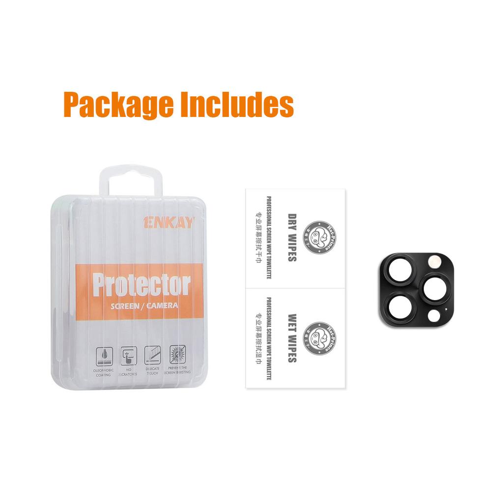 ENKAY HAT PRINCE For iPhone 16 Pro/16 Pro Max Camera Lens Protector Aluminum Alloy+Tempered Glass