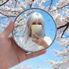 Travel Po Mini Round Mirror Reflective Mirror Spherical Mirror Portable Wide-Angle Lens Handheld Po Props Selfie Accessor