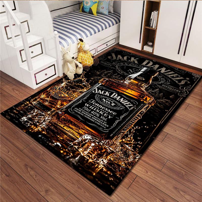 Jack Daniel's Whiskey  Carpet Office Decorative Carpet For Living Room Bedroom Door Mat Floor Rug Computer Chair Area Rug