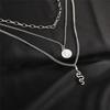 iF ME Gotický vícevrstvý řetízkový náhrdelník ve stříbrné barvě pro ženy Muži Náhrdelníky Punk Geometrické Srdce Lock Náhrdelníky Šperky Dárky