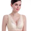 Plus Size Wireless Lace Push-Up Bra Vest with Adjustable Side Gathering