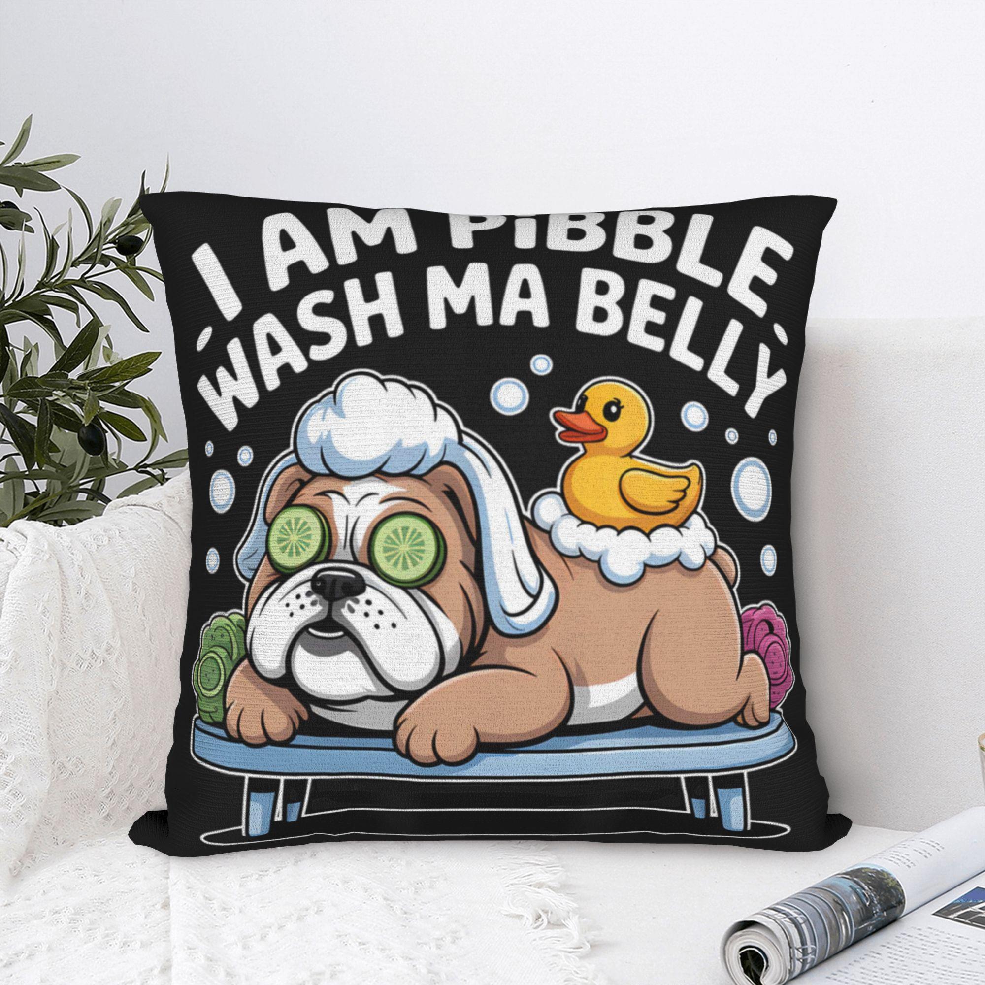 Shunika Chen Unisex Meme Pibble Dog Humor Cute Pitbull Funny Animal Pillow Case Custom Pillow Cover For Living Room Chair Cute Funny Pillowcases