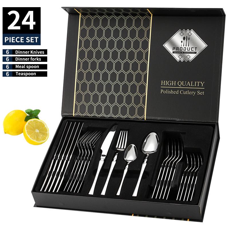 Slim Waist Stainless Steel Cutlery Set: Knife, Fork, Spoon for Western Cuisine
