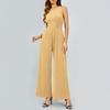 Womens Sleeveless Wide Leg Jumpsuit Sleeveless Wide Leg Overalls High Waist Women'S Jumpsuits