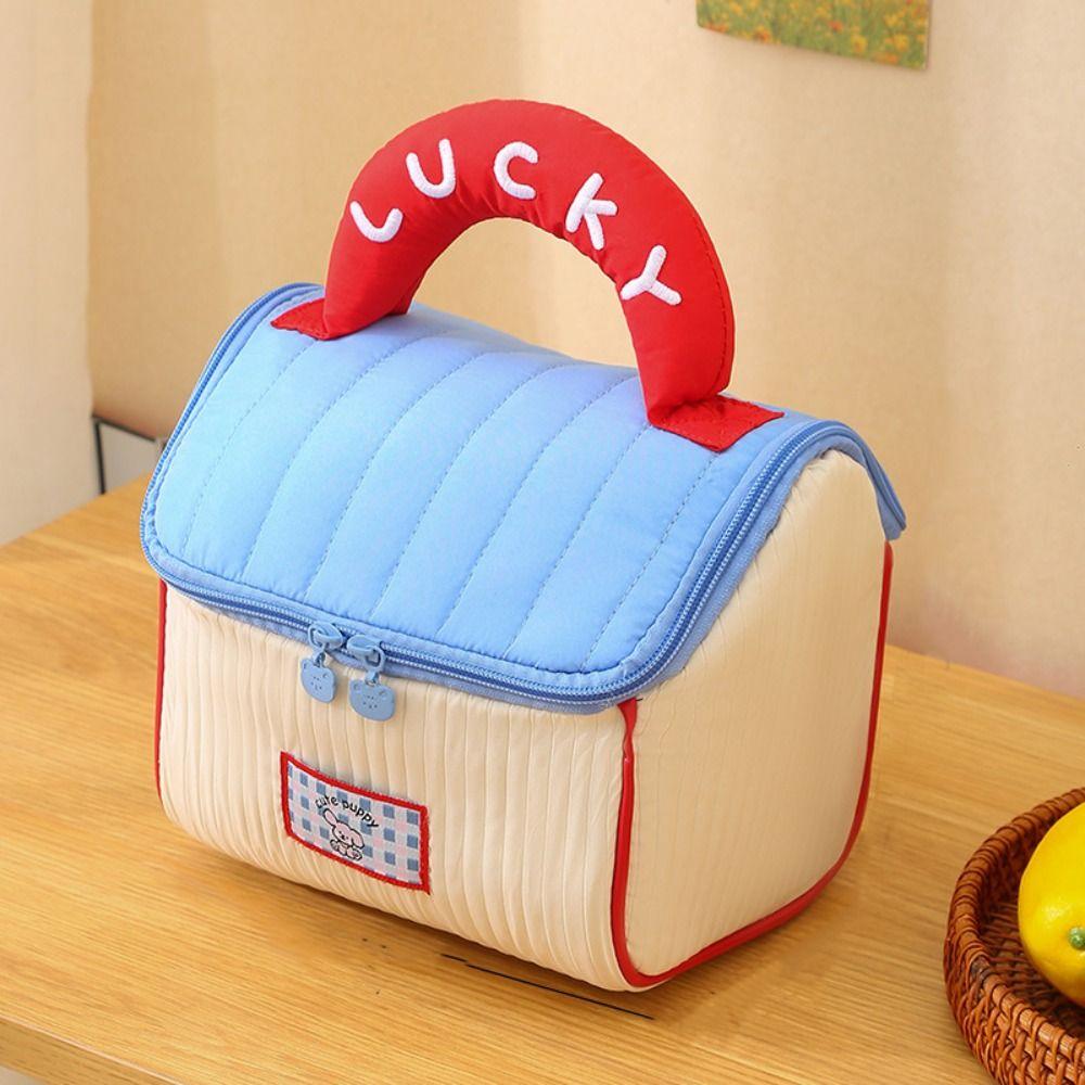 House-shaped Cute Cabin Makeup Bag Kawaii Portable Storage Bag Handheld Cosmetic Case  Travel