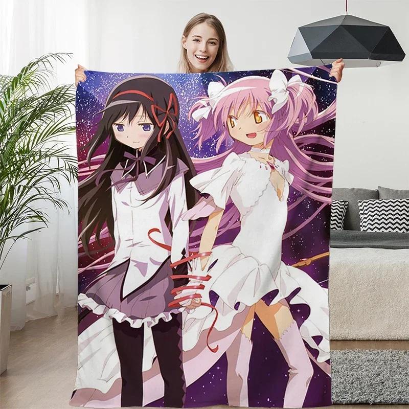 Anime Nap Blanket Sofa Winter Warm A-Madoka A-Magica Bed Fleece Camping Fluffy Soft Blankets King Size Microfiber Bedding