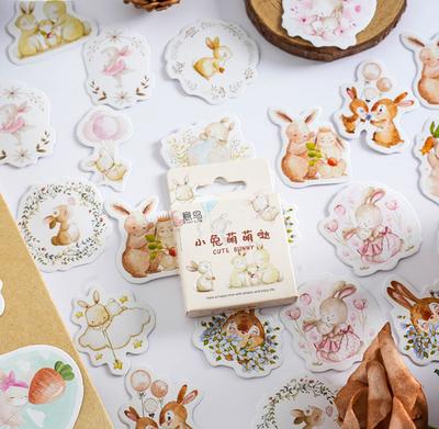 Cute Self-adhesive Stickers, Handmade Account Decoration, DIY Sealing Stickers, 46 Pieces