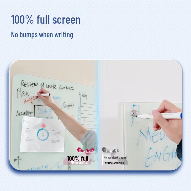 Deli MZ101 Magnetic Wall-Mounted Tempered Glass Whiteboard