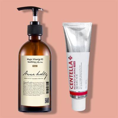 Damen Mädchen Rötung Haut Seventic Rote Hautcreme 2er Set Empfindliche Beruhigende Kosmetik