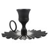 Retro Metal Candlestick European Style Wrought Iron Taper Candle Holder Stand With Handle For Desktop Decor