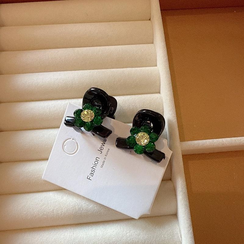 Korean Hair Accessories Temperament Rhinestone Flower Simple Small Grab Clip Broken Hair Forehead Bangs Princess Head Hairpin