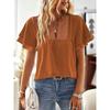 Elegant Resort-Style Deep V Lace Short-Sleeve Women's Blouse 2026 Spring/Summer
