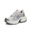 Absorbent sole leather dad shoes women's 2025 spring new thick-soled heightening sports shoes women's retro casual women's shoes trend