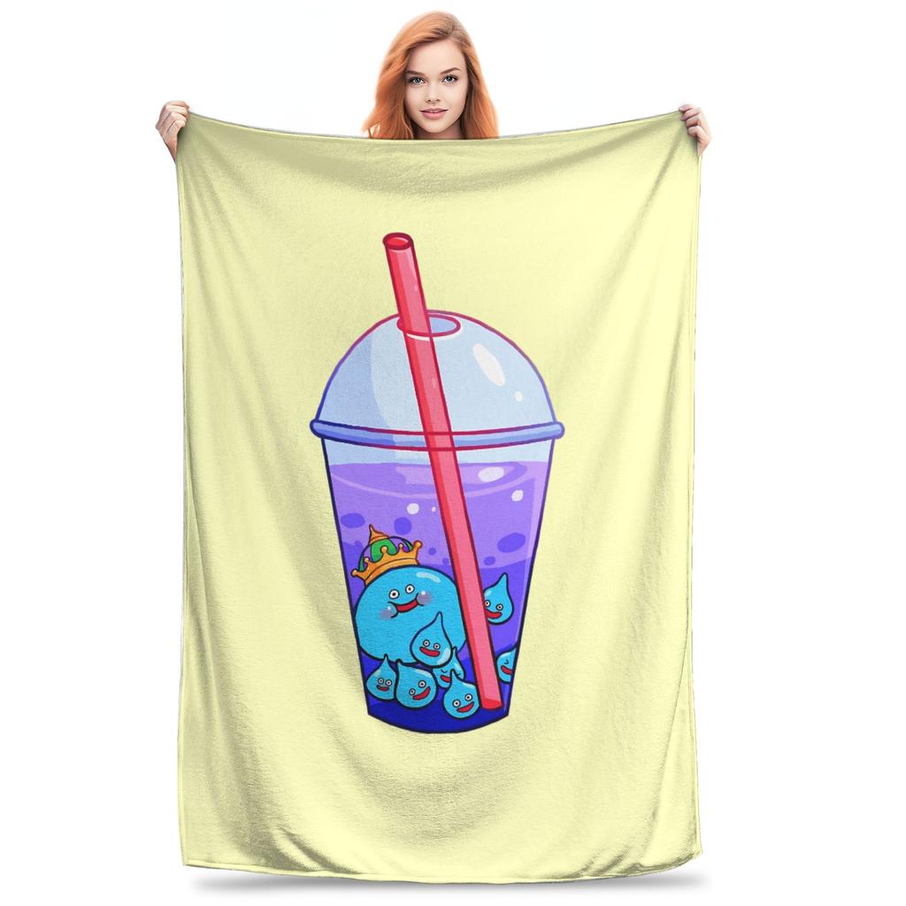 D-Dragon Quest Slime Pluche Deken Kinderen Flanellen Plaid Voor Huisdecoratie Warm Op Maat Gemaakte Kwaliteit Sprei Verjaardagscadeau