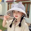 Korean Style Rabbit Ear Sunhat Adjustable Children Fishman Hat Cute Wide Brim Peaked Cap  Spring