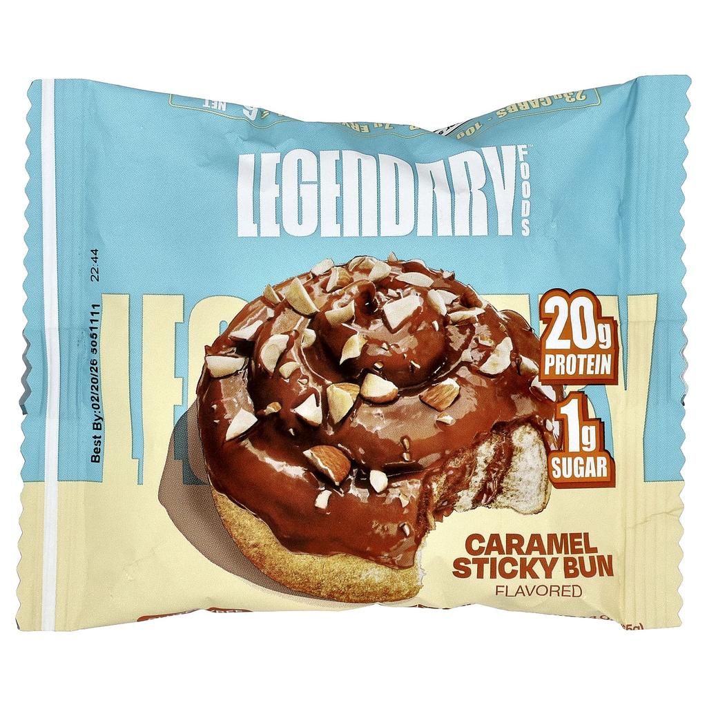 Legendary Foods, Protein Sweet Rolls, Caramel Sticky Buns, 8 Count, 65g (2.3oz) Each