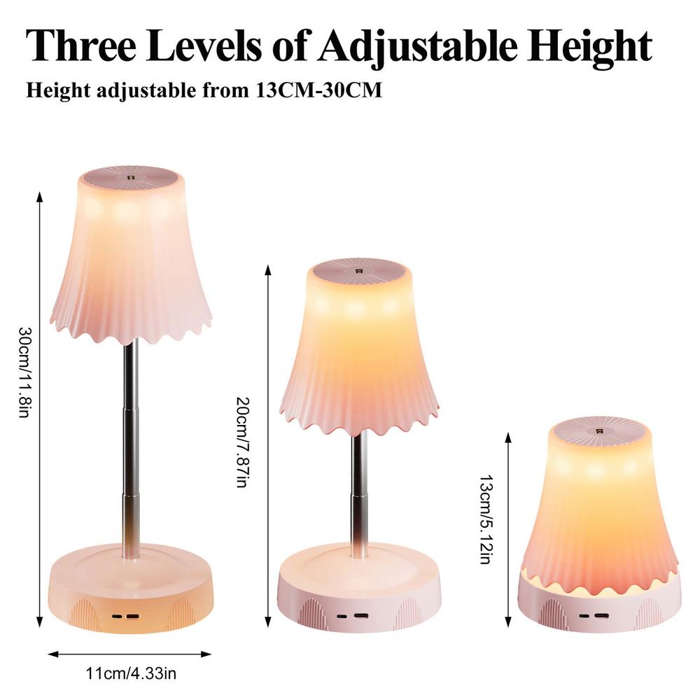 Rechargeable Lamps Cordless Smart Cordless Adjustable Height Ambient Light Battery Powered Table Lamp For Bedroom Restaurant