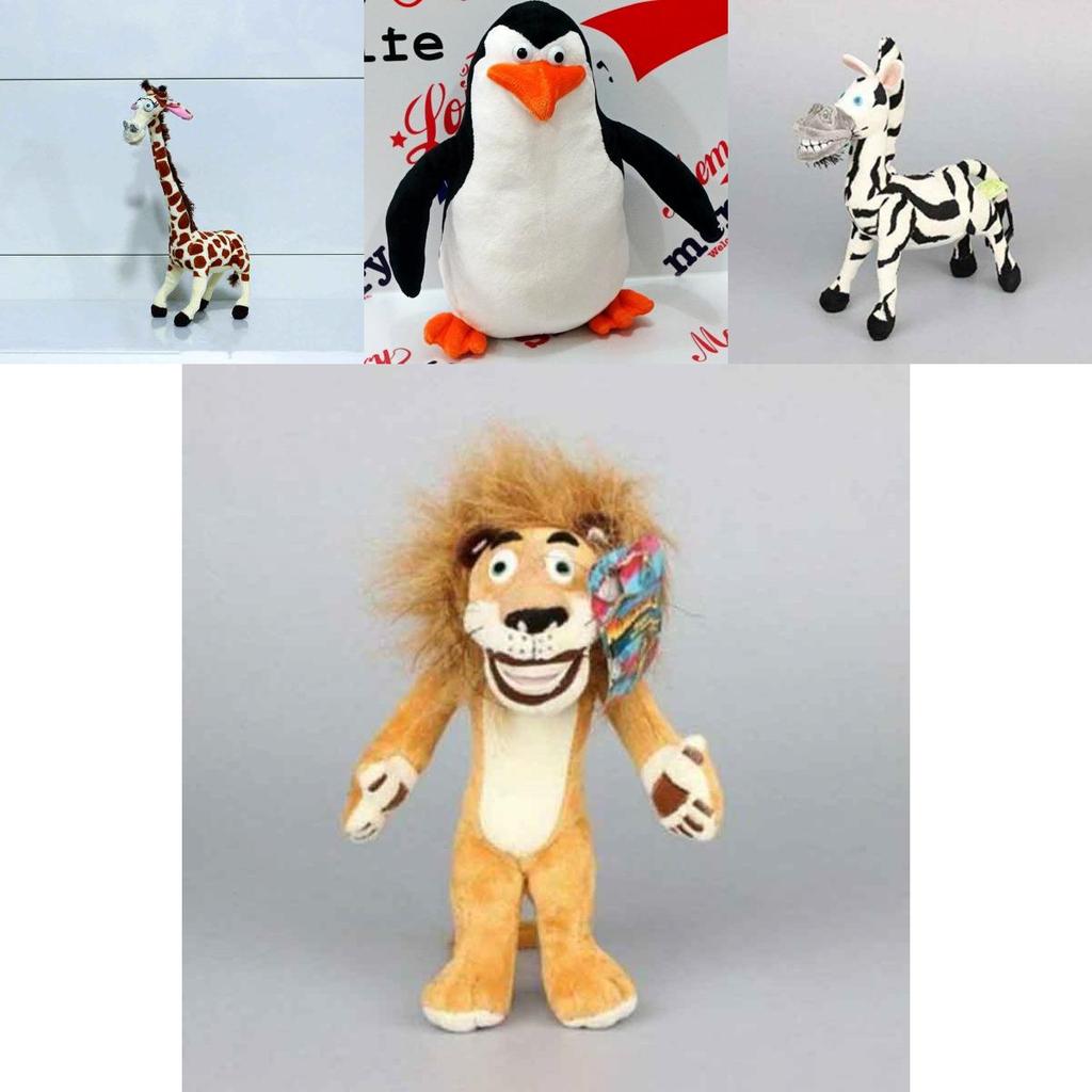 Collezione Adorabile di Peluche dei Personaggi di Madagascar con Re Julien e Amici