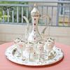 SW 8 Teile/satz Retro Zink-legierung Wein Tasse Wasserkocher Tablett Kit Hause Hochzeit Decor Container