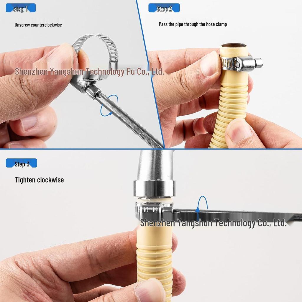 10-Pack 201 Stainless Steel Adjustable Hose Clamps 6-44mm