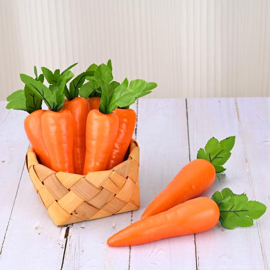 Easter Artificial Carrot Faux Lifelike Simulation Foam Carrot Spring Fake Vegetables for Home Farm Party DIY Craft Table Decoration