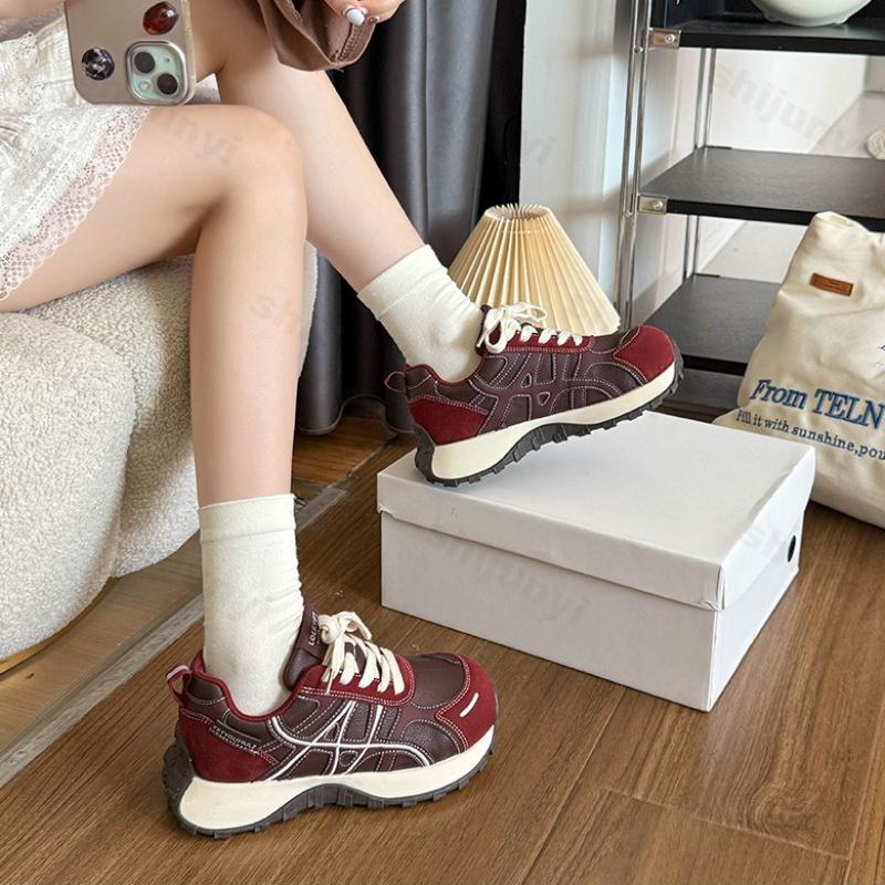 Fashion Women's Casual Shoes Autumn New Outdoor Non Slip Platform Sneakers Height Increase Comfortable Lace Up Vulcanized Shoes