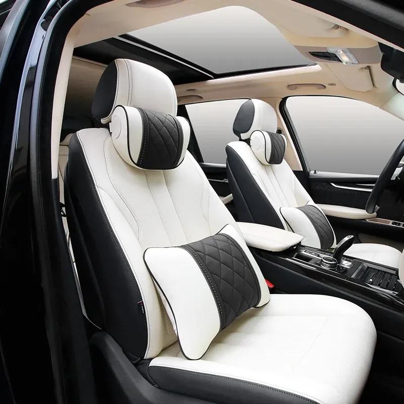 NAPPA Leather Car Neck Pillow For Mercedes Benz Maybach S-Class Headrest Car Travel Rea Seat Support Cushion Interior Accessorie
