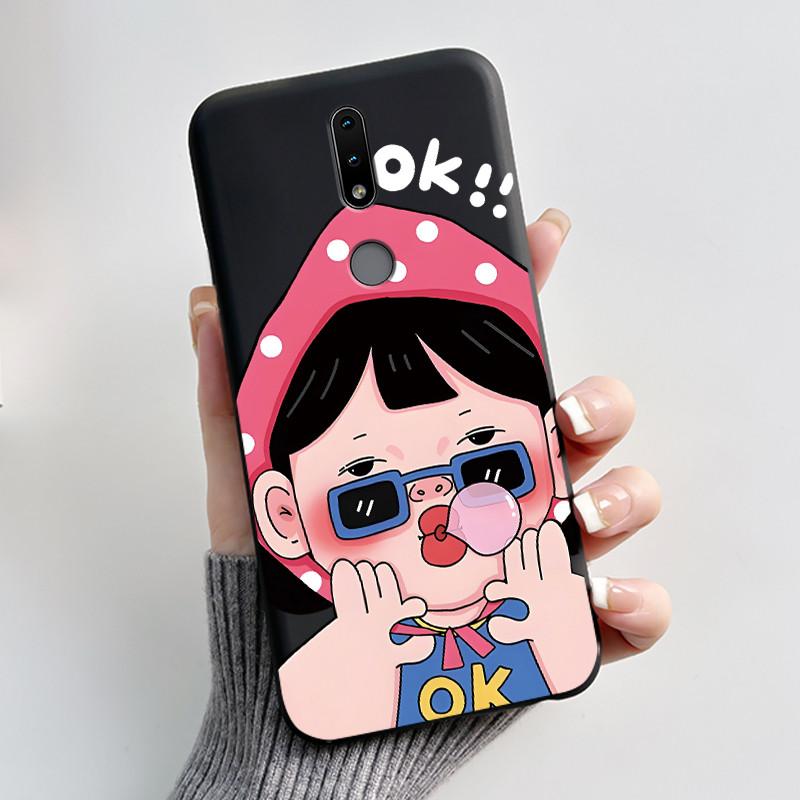 Cute Case For Nokia 4.2/Nokia 3/Nokia 3.1/Nokia3.2 Funda Capa Printing Shell Protective Cover Soft Silicone Cartoon Black Casing