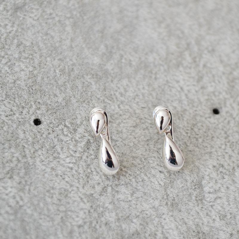 Korean-Style Gold-Plated Teardrop Earrings with 925 Silver Needle