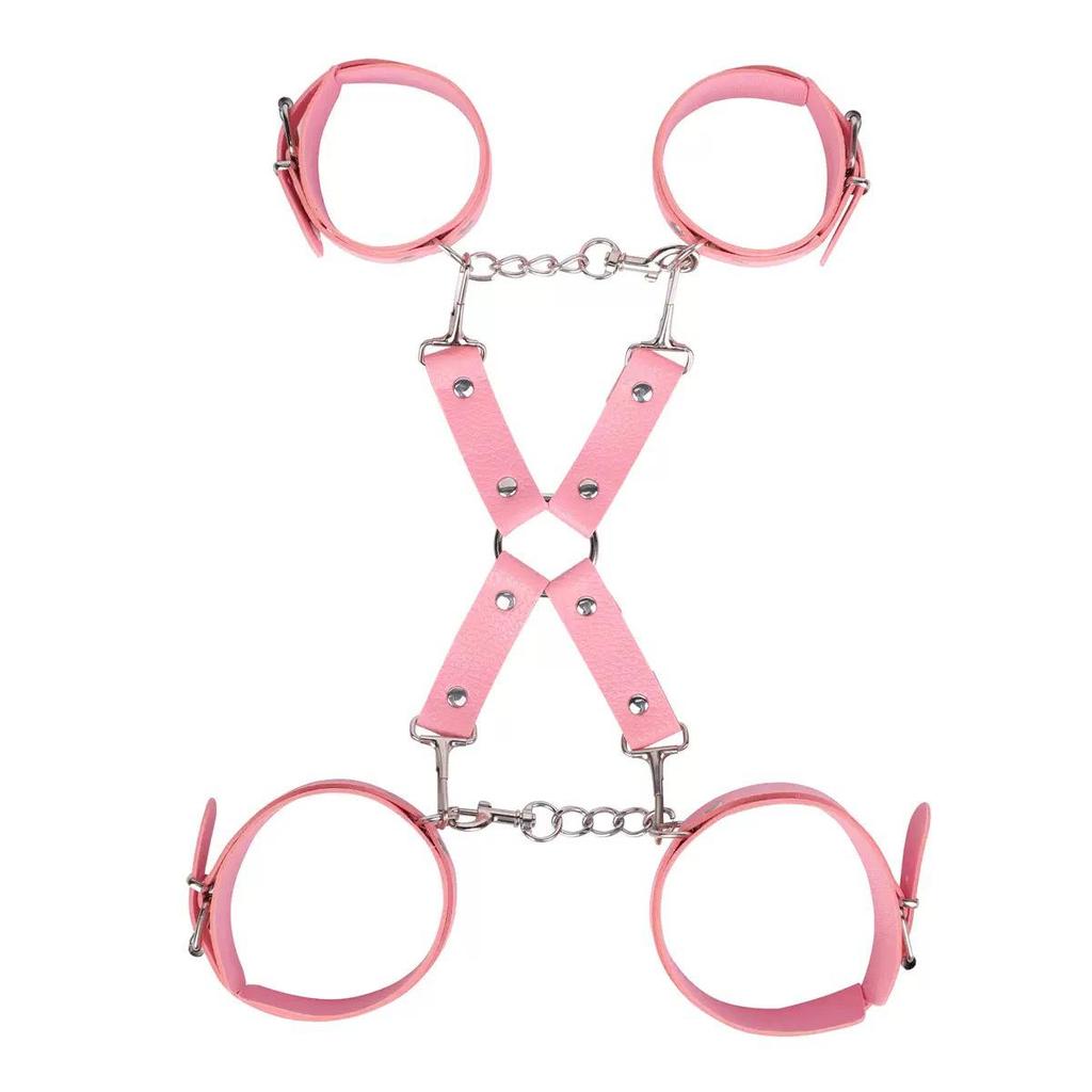 Puppy Leather Handcuffs and Ankle Restraints SM Adult Set