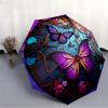 1pc Butterfly Garden Automatic Folding Umbrella - Design, Durable Iron Frame for Travel, Outdoor, Beach Fashion Accessory a0920059