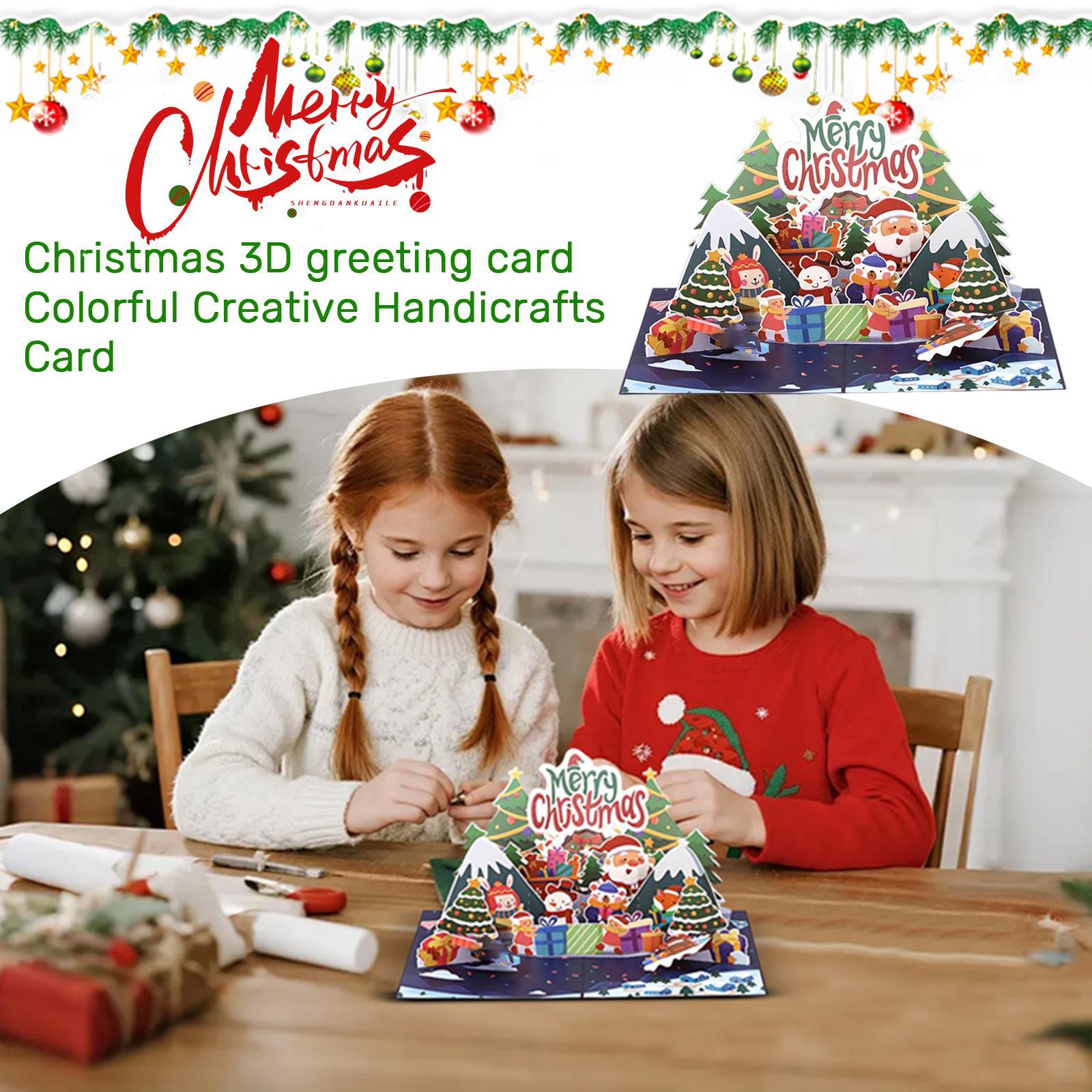 

Christmas 3D Greeting Card Colorful Christmas Tree Creative Handmade Card One Size