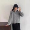 New solid color pit strip double zipper design sense shoulder long sleeve knitted jacket women solid color simple sweater women