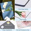 62KD 4pcs Acrylic Mirror Sheets Flexible Non Glass Mirror Tiles with 16pcs Adhesive Stickers for Home Wall Decor