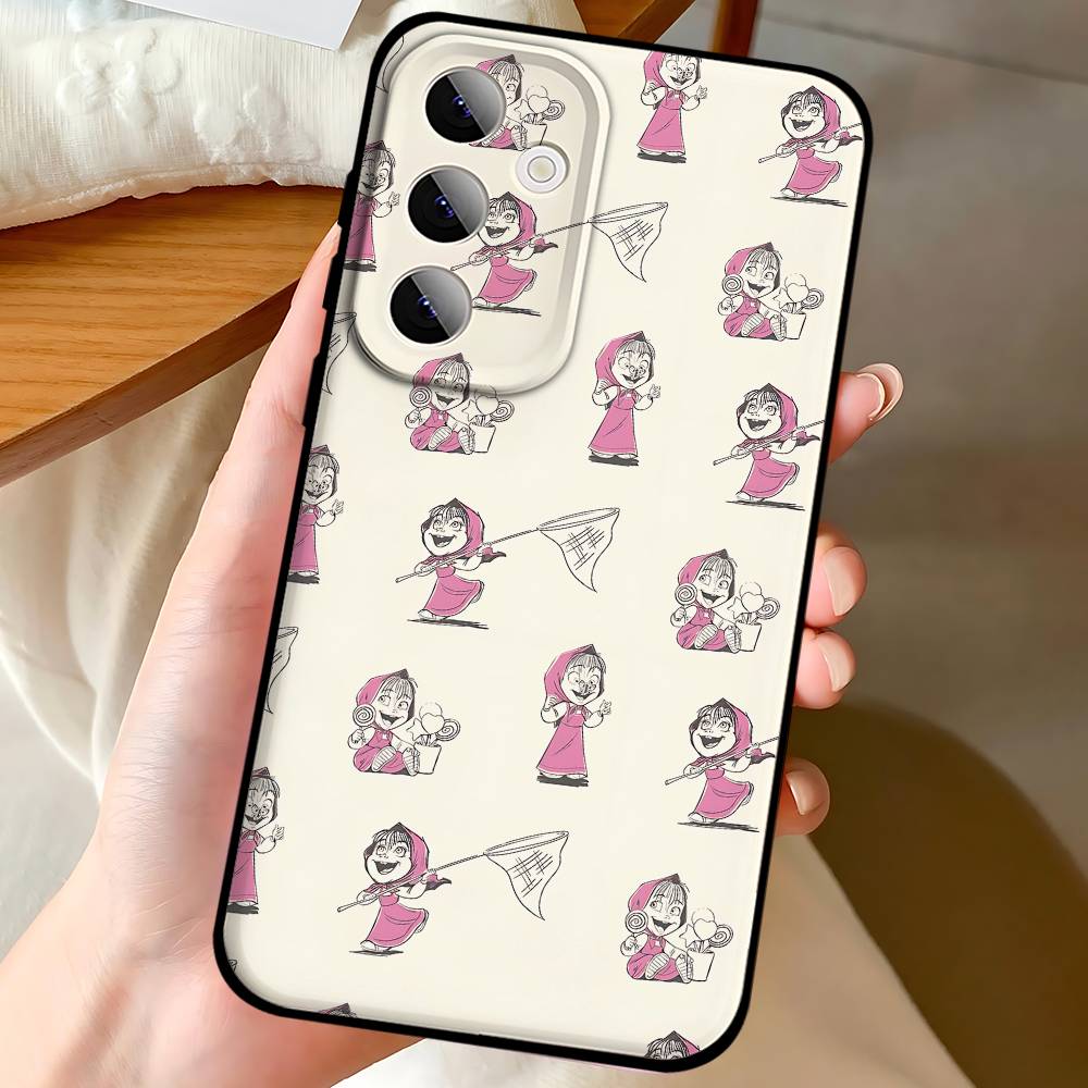 Cartoon M-MashaS And The B-Bears Phone Case For Samsung Galaxy S24/S25/S22/S30/Note20/Lite/Ultra Soft Original Liquid Silicone