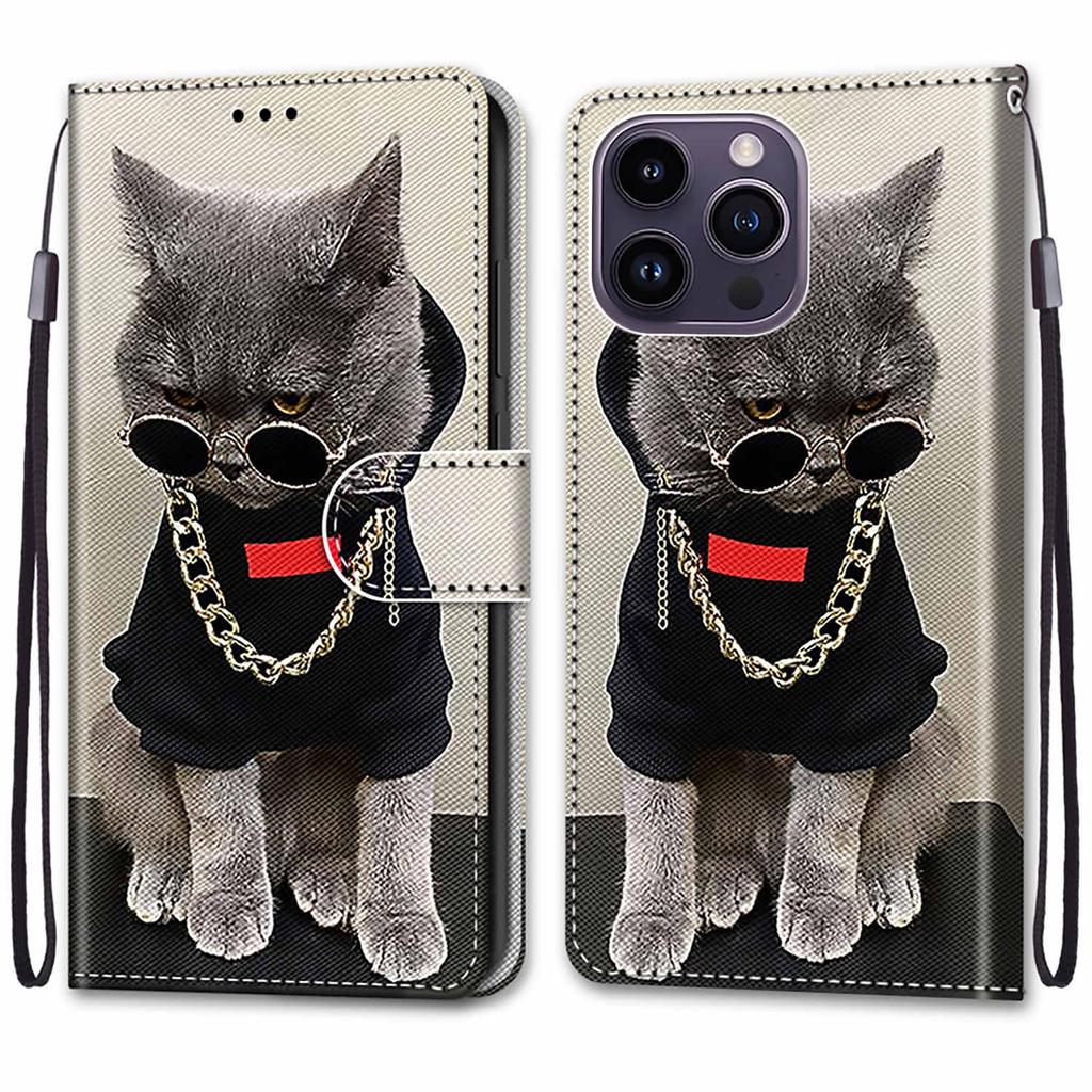 Husă de piele pictată de lux, tip portofel, tip carte, pentru iPhone 16, 15, 14, 13, 12 Pro Max, 15Pro, 16Pro, iPhone 11