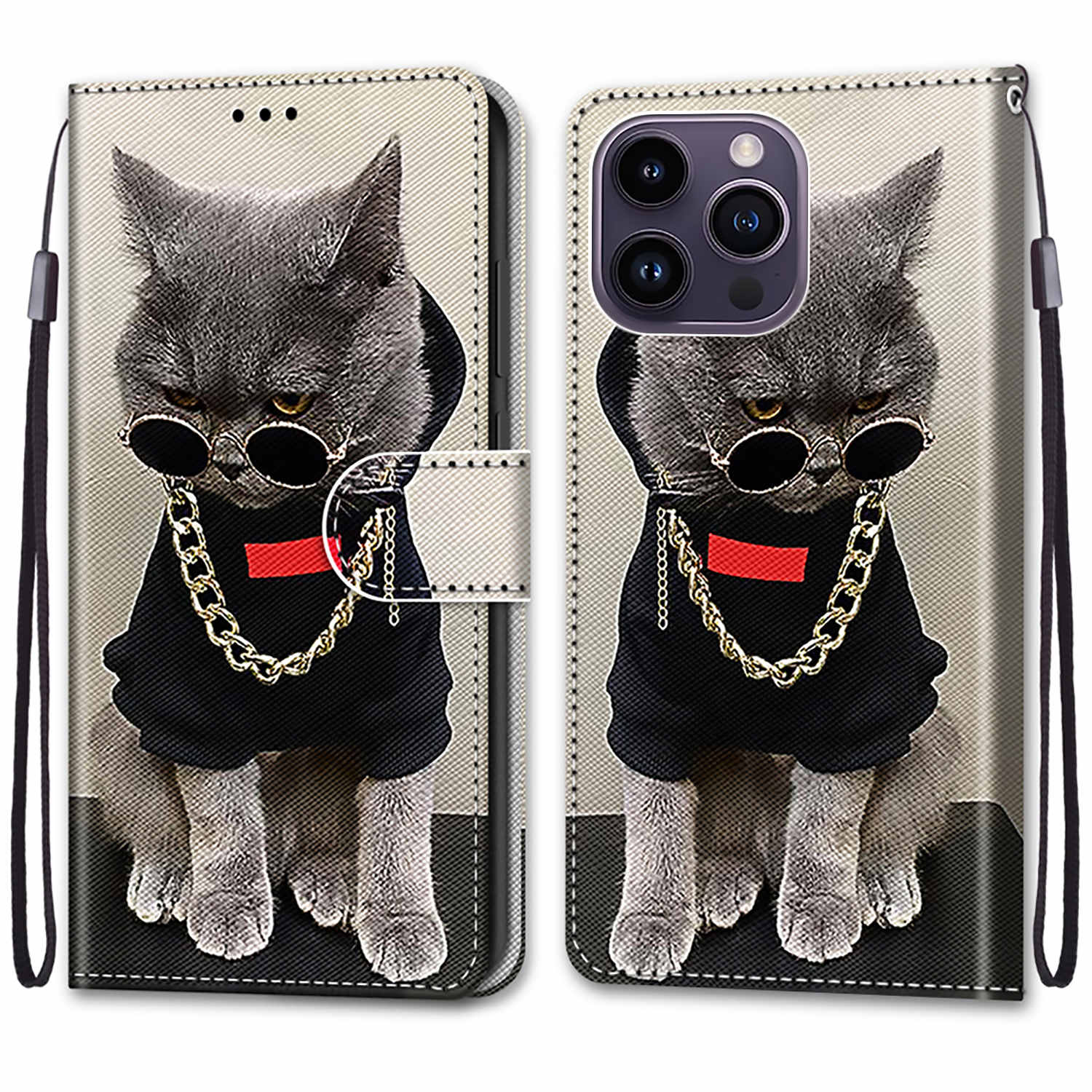 

Роскошный окрашенный кожаный чехол-кошелек в стиле книги, защитный чехол для iPhone 16 15 14 13 12 Pro Max 15Pro 16Pro iPhone11 iPhone 15