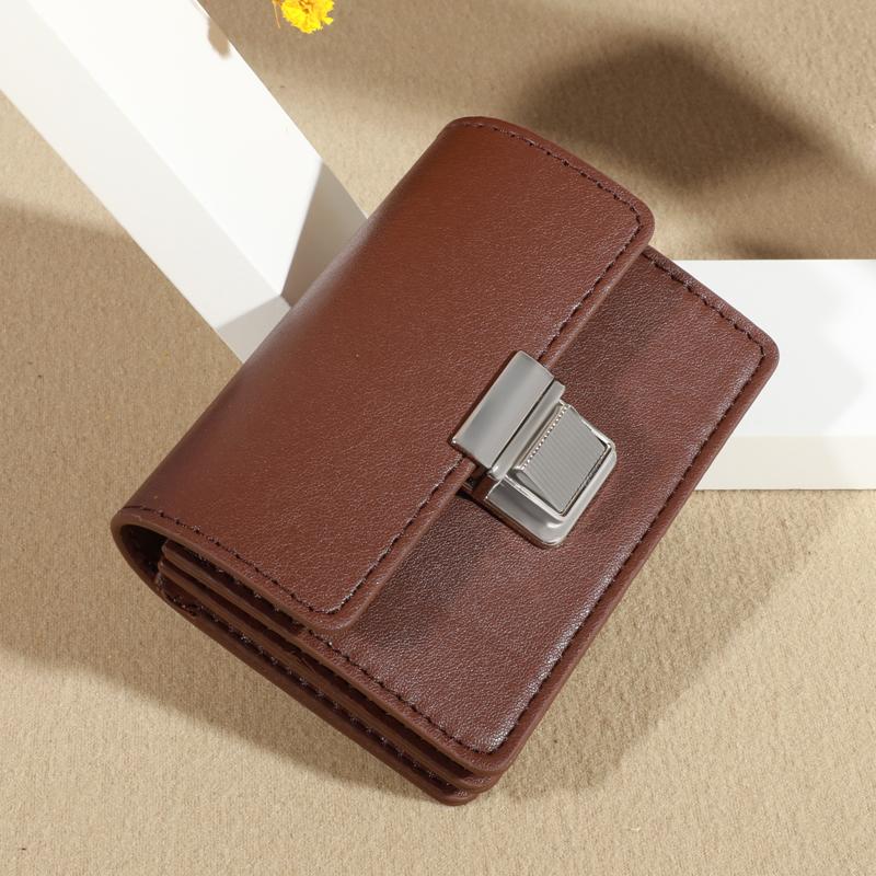 

PU Leather Wallets for Women Short Purses Female Plaid Purses Card Holder Wallet Fashion Woman Metal Buckle Wallet Clutch Bag