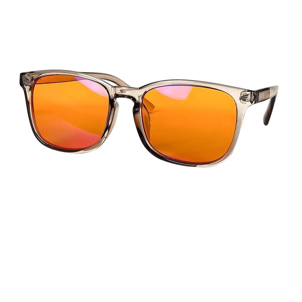 Brille mit roten Gläsern, die 100 % blaues Licht blockiert, Brille mit orangen Gläsern gegen Müdigkeit, modische Brille für Damen und Herren, Computer-Gaming-Brille