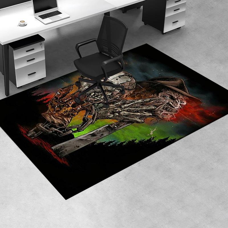 

Friday the 13th: Freddy vs. Jason - Horror Movie Poster T-Shirt Office Mat Home Decor Office Desk Chair Rugs Chair Carpet for office Chair M 60cm by 90cm