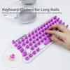70 Pcs Keyboard Sticker for Long Nails Universal Nail Art Keyboard Bubbles Self-Adhesive Silicone Typing Keycaps for Office Girls Gaming