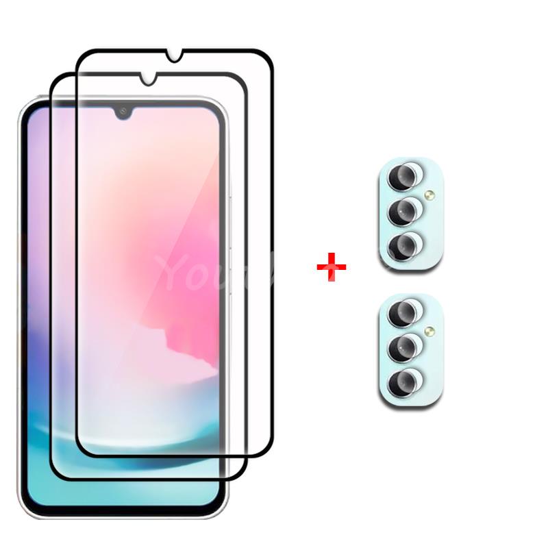 For Samsung Galaxy A24 Glass For Samsung A24 Tempered Glass Full Cover Screen Protector Film Galaxy A24 A54 A34 A14 A04 A04S