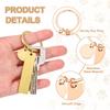 PATIKIL Stainless Steel Engraving Keychain 30 Metal Leather Engravable Stamping Blank Key Ring Tags for DIY Keychain Rose Tone Blanks, Pieces, Crafts,